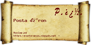 Posta Áron névjegykártya